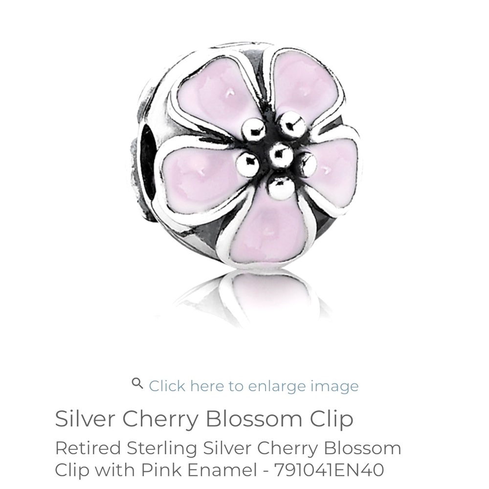 Retired Sterling Silver Cherry Blossom Clip with Pink Enamel - 791041EN40